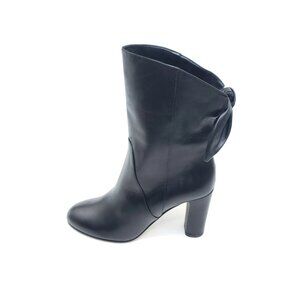 Jimmy Choo Malene Knotted Booties Black Leather Almond Toe Women’s Size 38 US 8